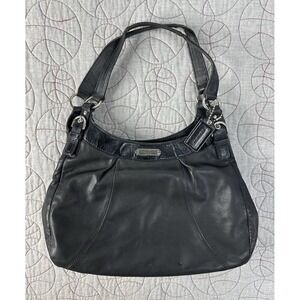 Coach Soho‎ Handbag Black Leather Hobo Shoulder Top Handles Zip Slouchy